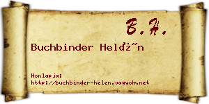 Buchbinder Helén névjegykártya